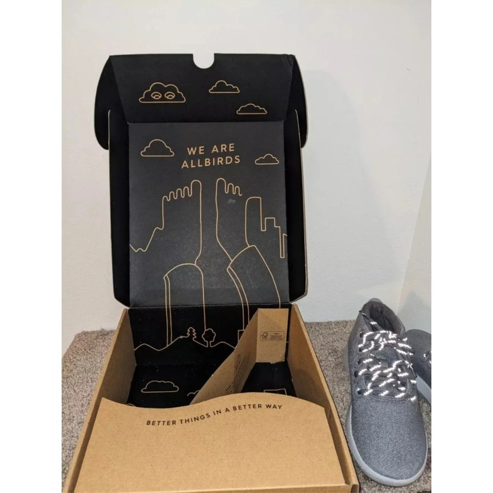 Allbirds Wool Runner-up Mizzle Gray Sneakers Women's Casual Shoes Size‎ 10 NEW